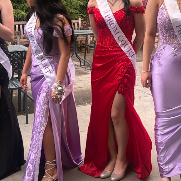 Ladivine by Cinderella Divine Red Prom Dress - Picture 4 of 4